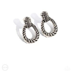 Silver hoops clip ons